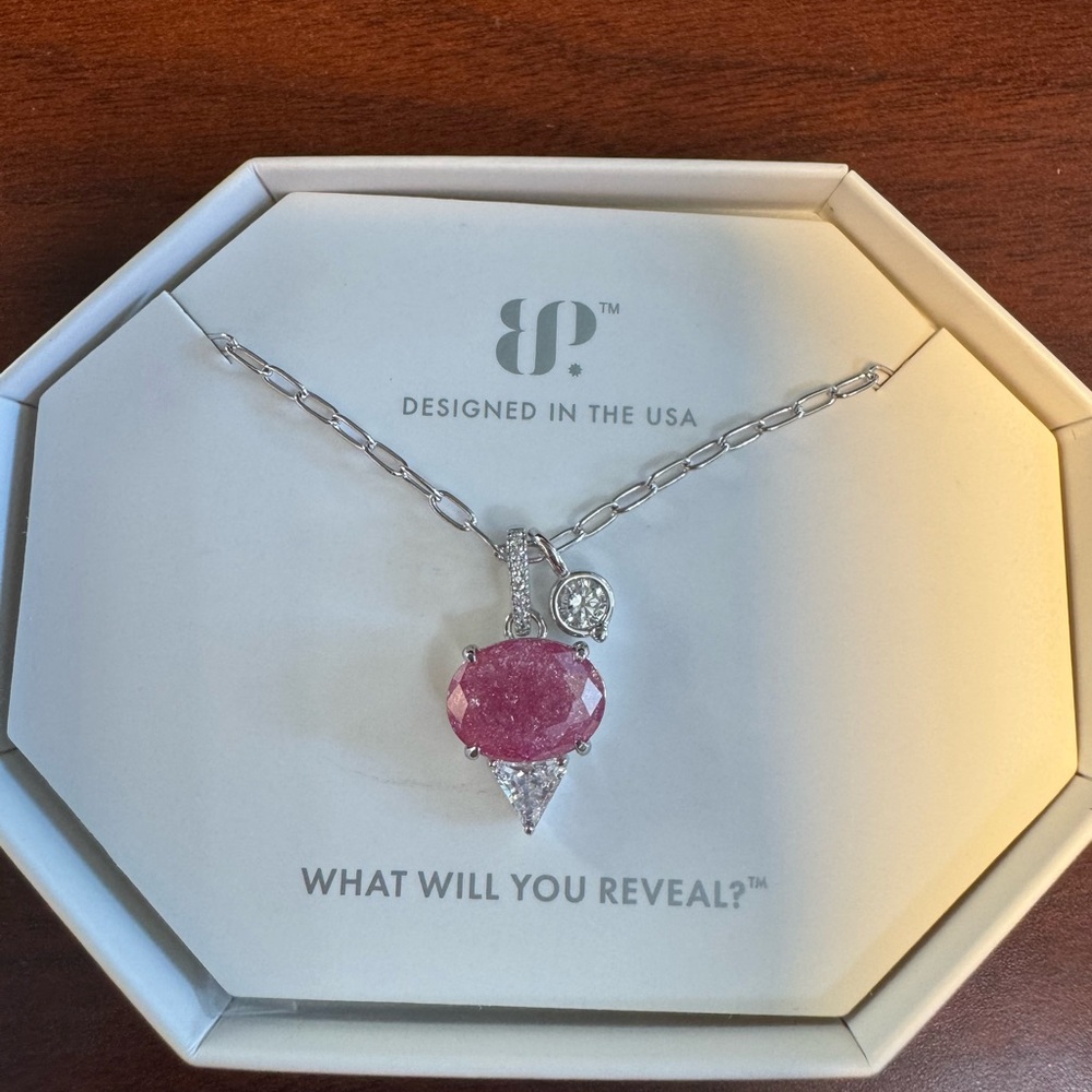 Elegant Pink Tourmaline Ice Crystal Pendant Necklace by BP
